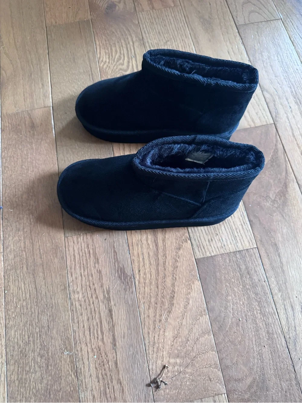 Cozy Kids Black Fleece-Lined Slip-On Booties